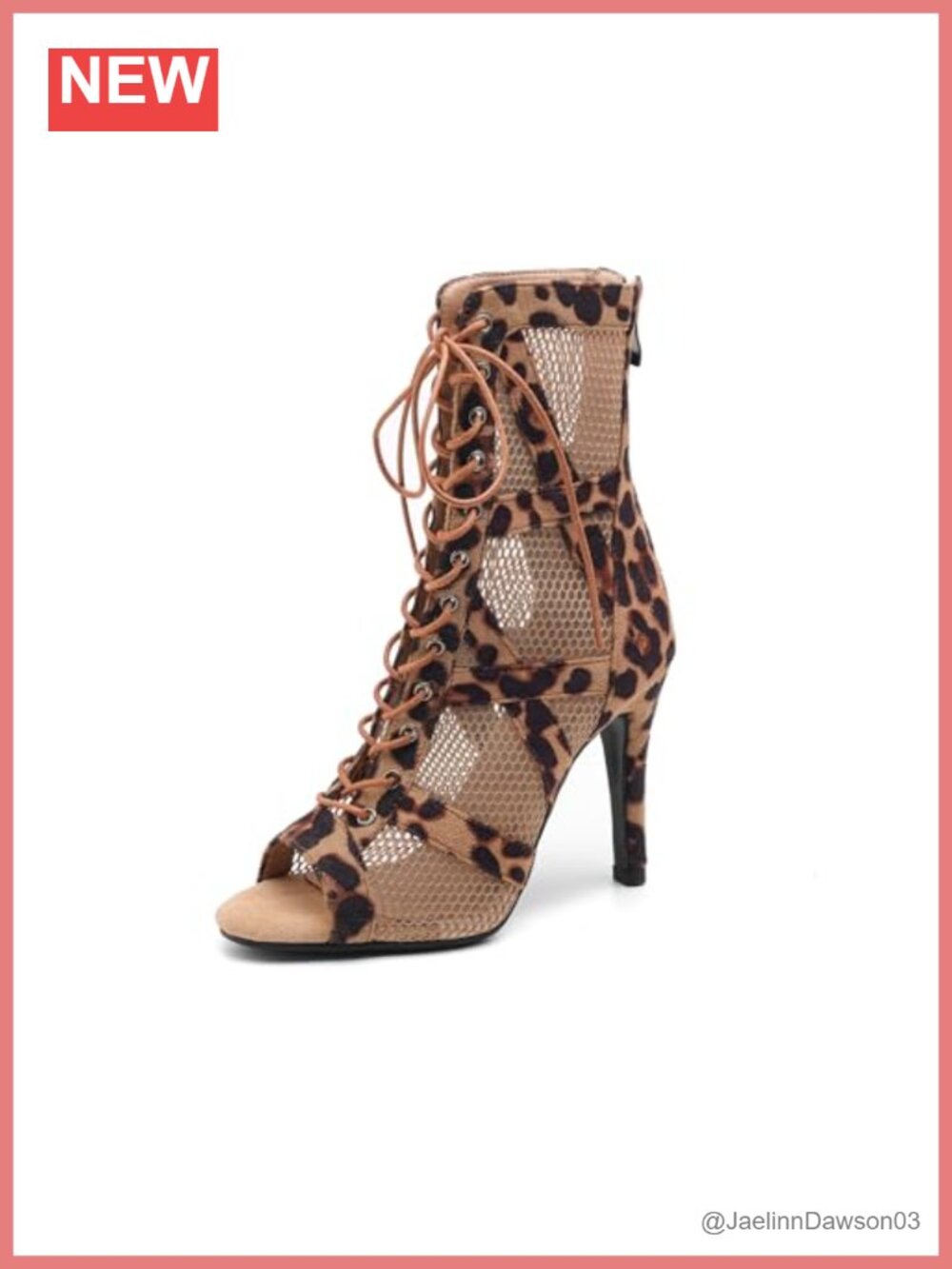 Women's Open Toe Lace-Up Dance Boots Salsa Ballroom Latin Shoes